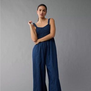American Eagle Outfitters Smocked Sweetheart Jumpsuit